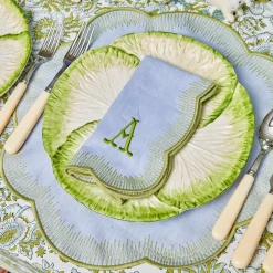Alathea Blue & Green Linen Napkins (Set Of 4)
