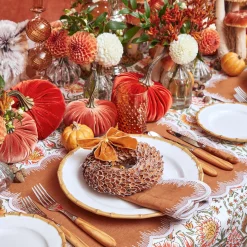 Amber Hobnail Glasses (Set Of 6)