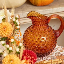 Amber Hobnail Jug