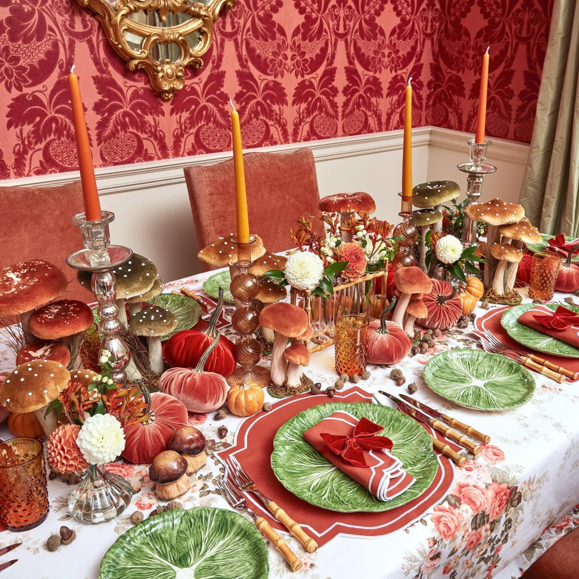 Amber Hobnail Jug And Glasses (Set Of 6)