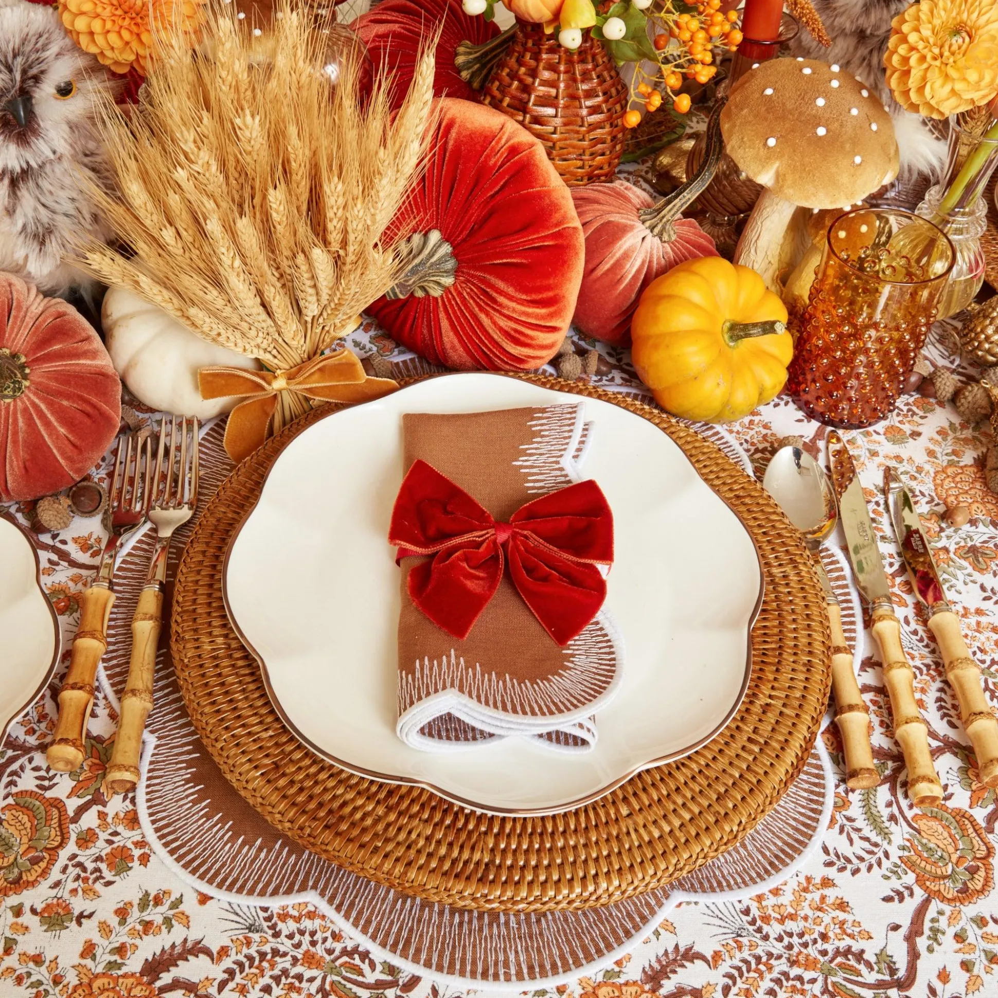 Amber Hobnail Jug And Glasses (Set Of 6)