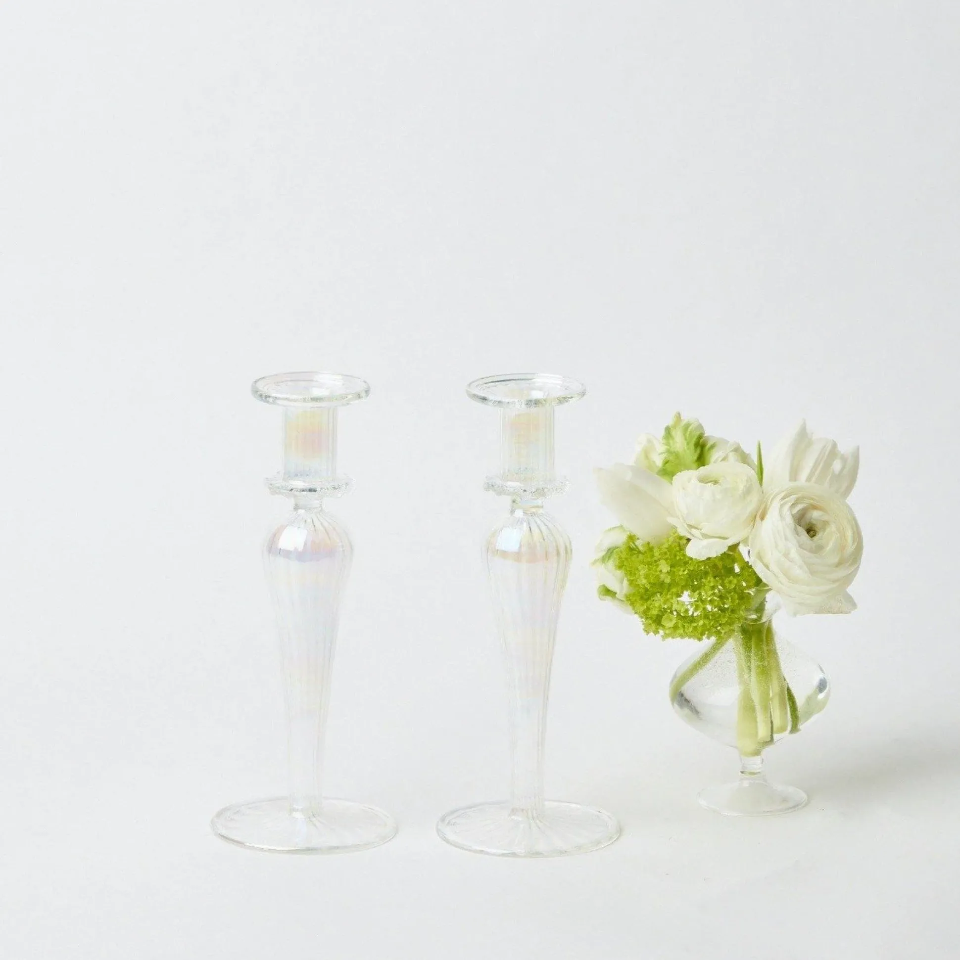 Amelie Clear Candle Holders (Pair)