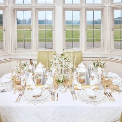 Applique White Tablecloth