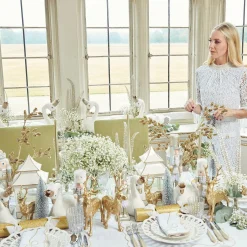 Applique White Tablecloth