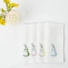 Assorted White Linen Rabbit Napkins (Set Of 4)