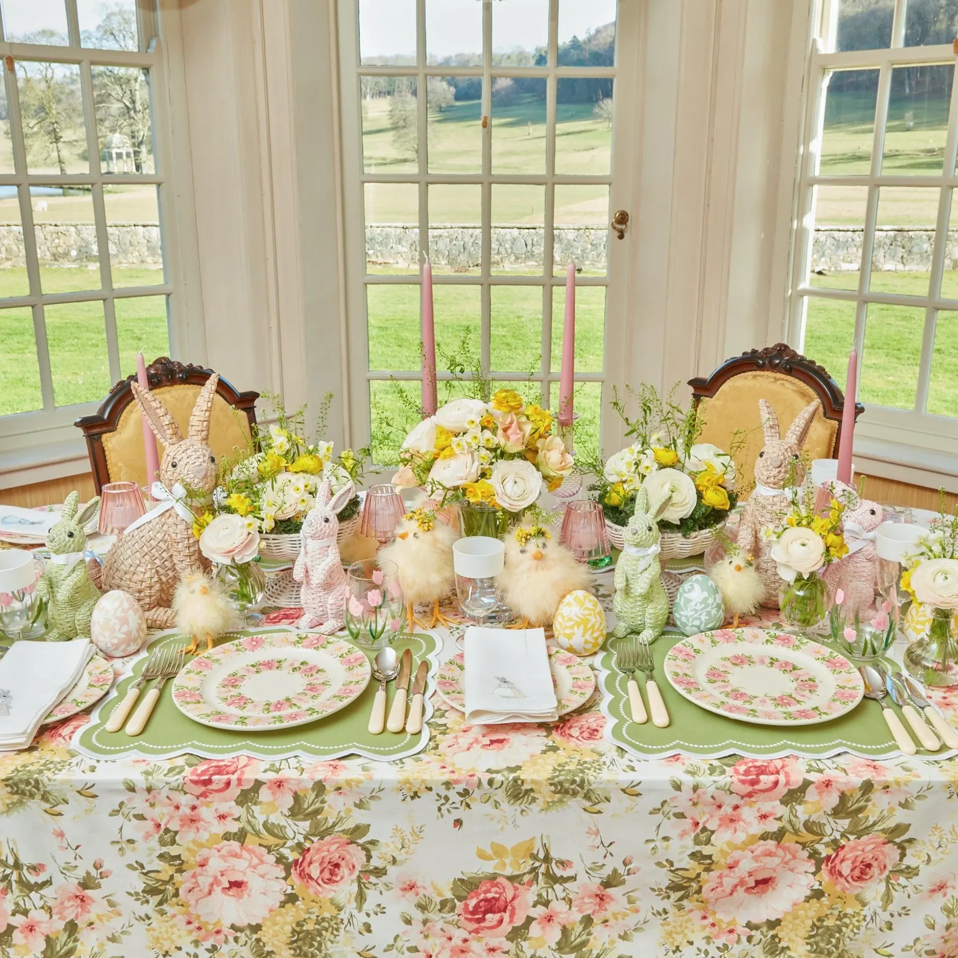 Assorted White Linen Rabbit Napkins (Set Of 4)