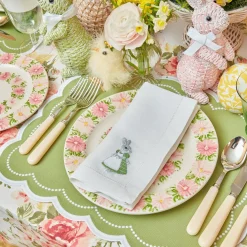 Assorted White Linen Rabbit Napkins (Set Of 4)