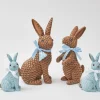 Blue & Brown Rattan Rabbit Family