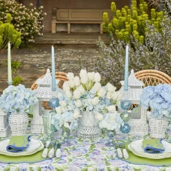 Blue & Green Camille Candle Holder (Pair)