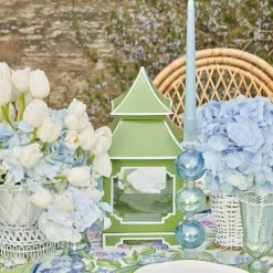 Blue & Green Camille Candle Holder (Pair)