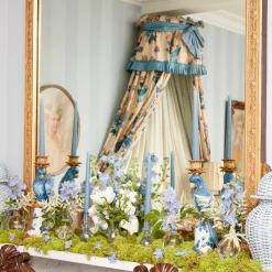 Blue & White Parrot Candle Holder (Pair)