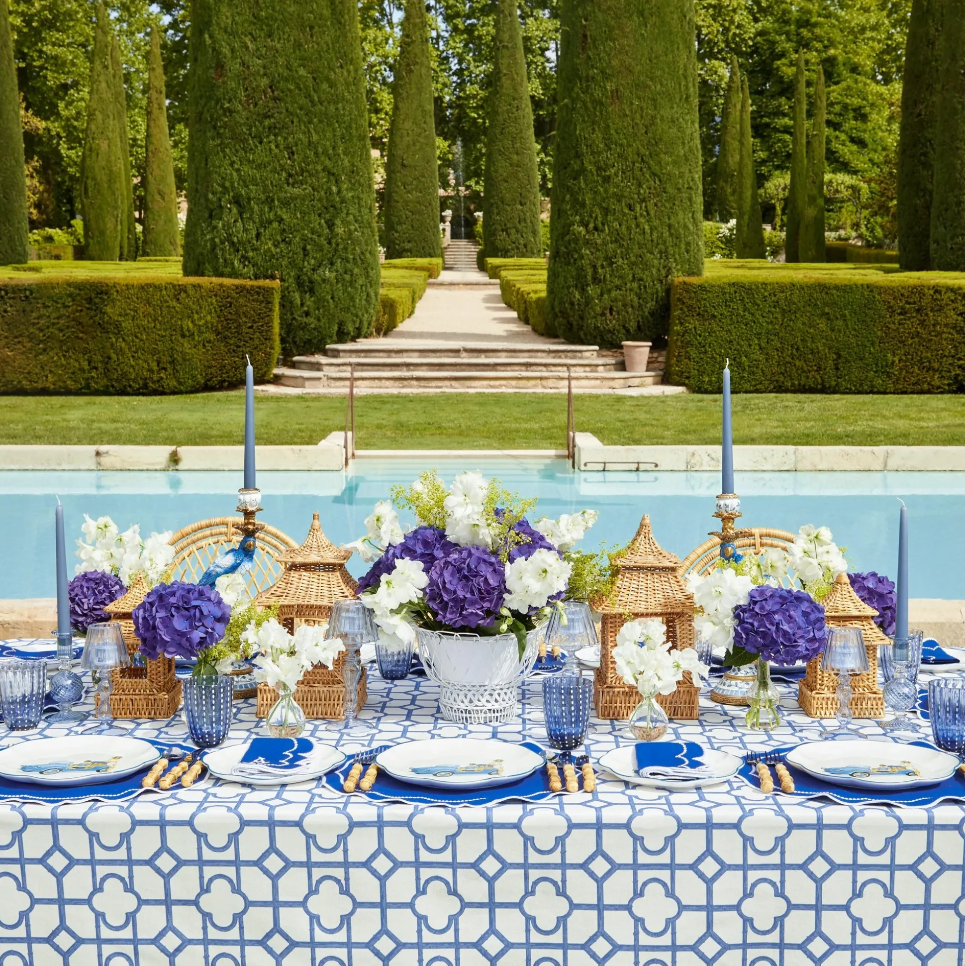 Blue Bamboo Tablecloth