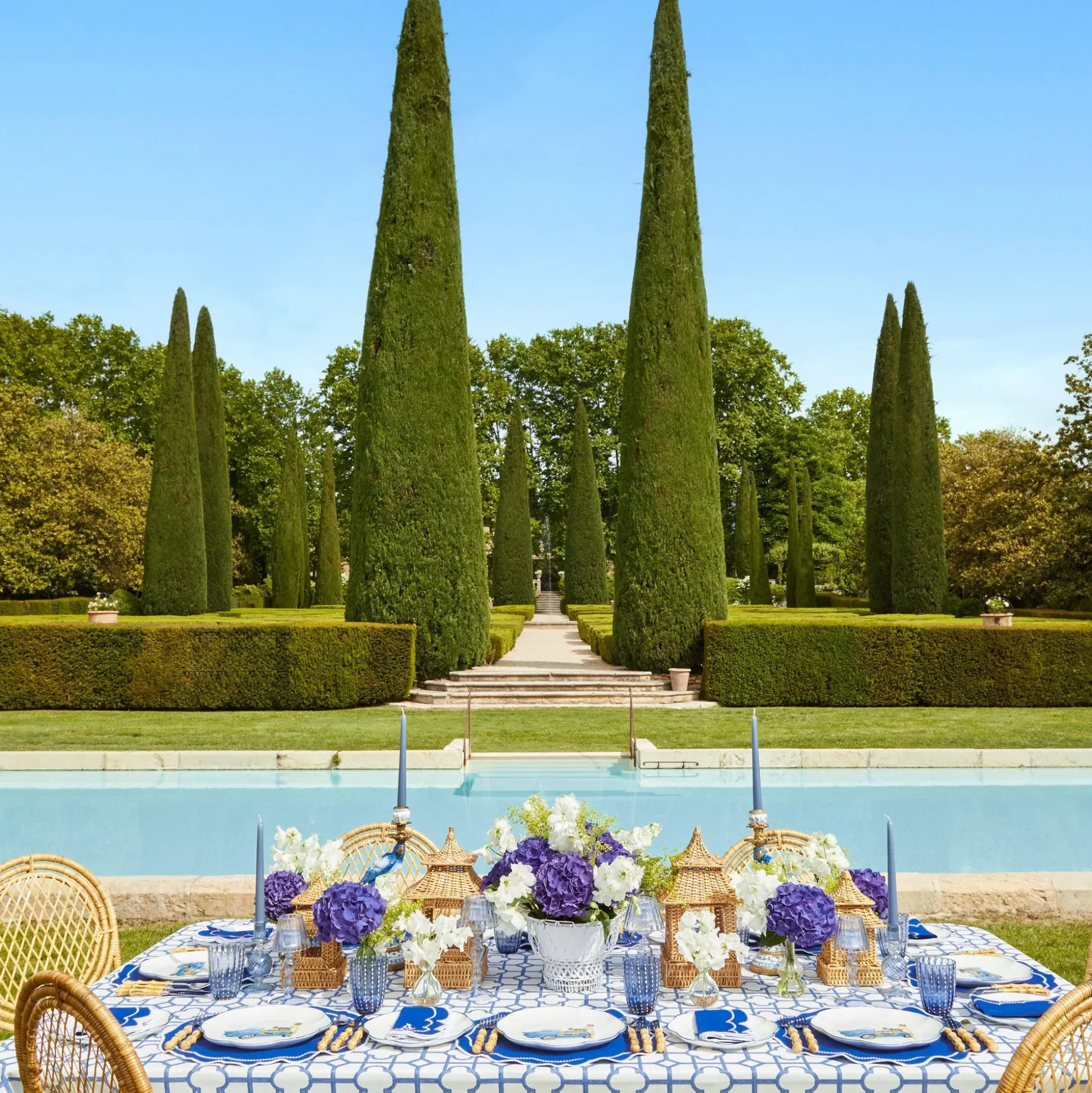 Blue Bamboo Tablecloth