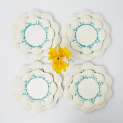 Blue Coral Dinner & Starter Plates (Set Of 8)