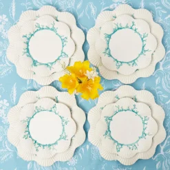 Blue Coral Dinner & Starter Plates (Set Of 8)