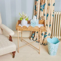 Blue Floral Tole Tissue Box