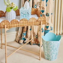 Blue Floral Tole Tissue Box