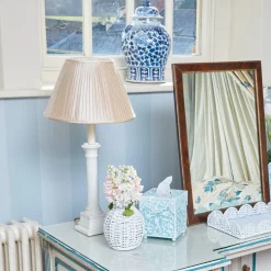 Blue Floral Tole Tissue Box