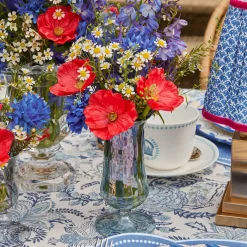 Blue Fluted Vase Set