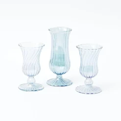 Blue Fluted Vase Set