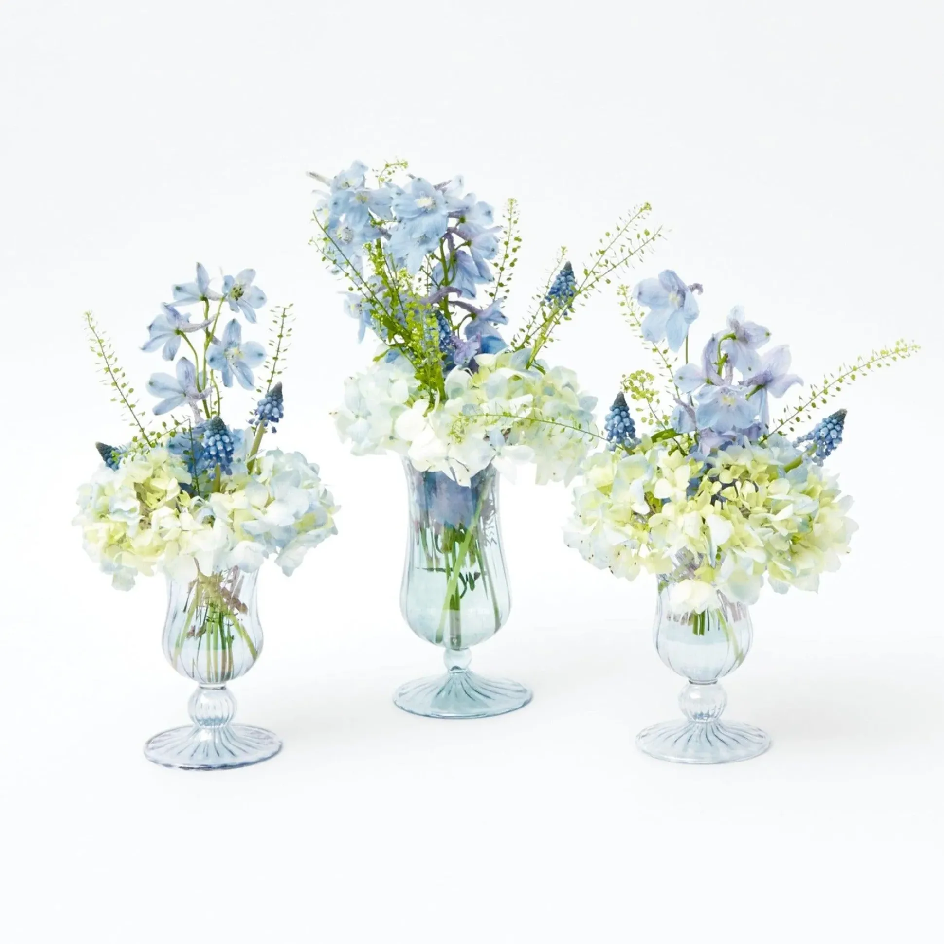 Blue Fluted Vase Set