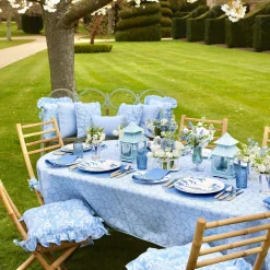 Blue Fluted Vases (Pair)