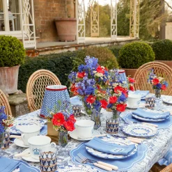 Blue Fluted Vases (Pair)