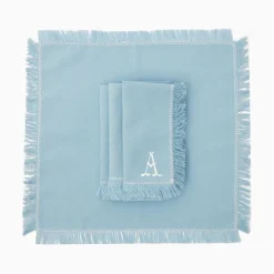 Blue Fringe Napkins (Set Of 4)