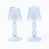Blue Glass Lantern Tea Light Holder (Pair) - 18 Cm