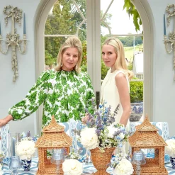 Blue Glass Lantern Tea Light Holders (Pair) - 24Cm