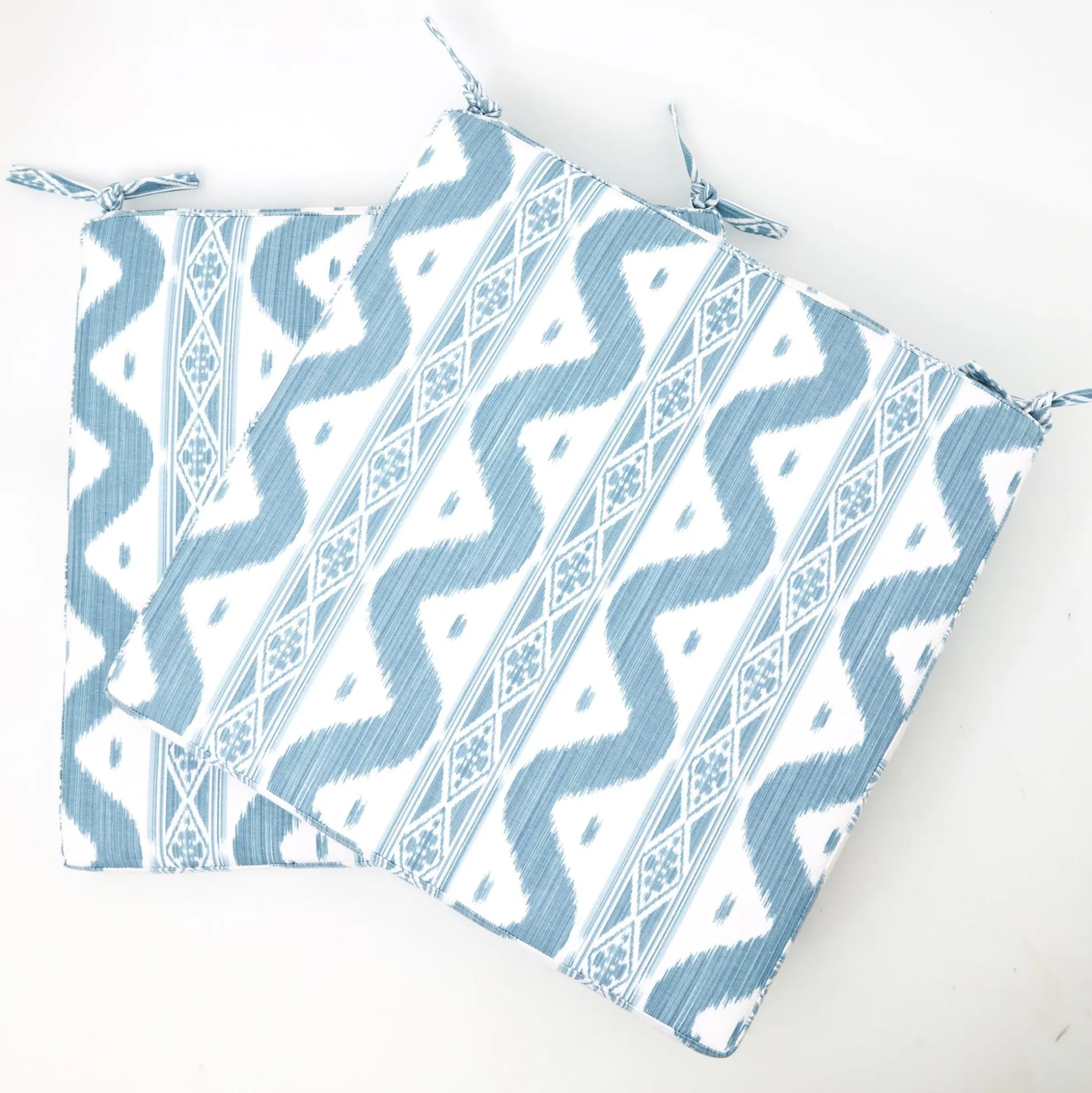 Blue Ikat Seat Pad Cushion