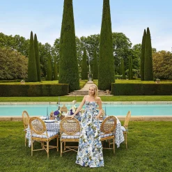 Blue Ikat Seat Pad Cushion