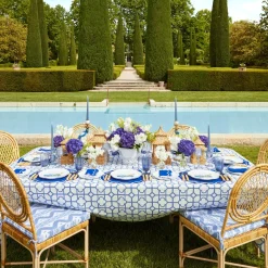 Blue Ikat Seat Pad Cushion