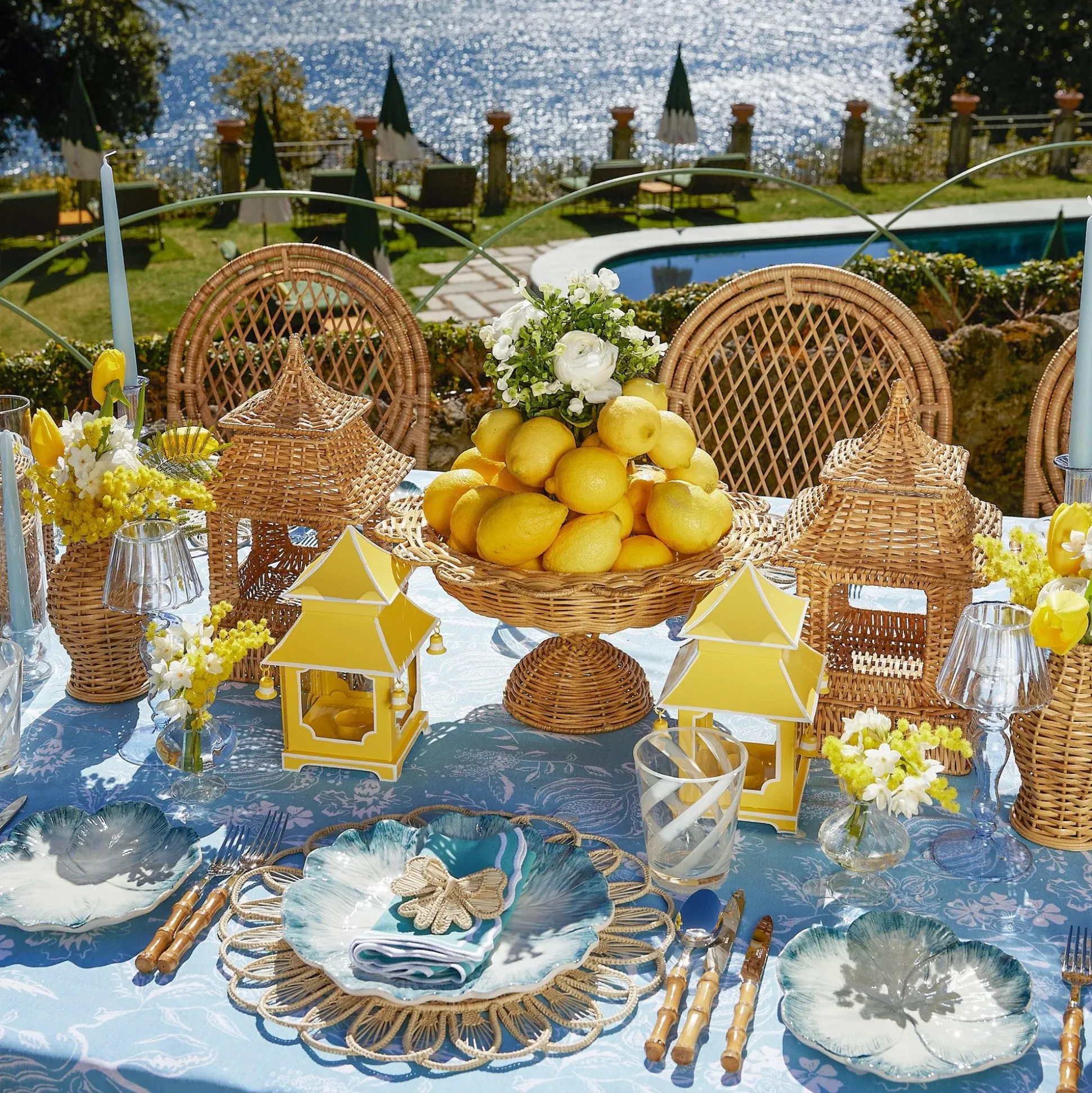 Blue Matilde Dinner & Starter Plates (Set Of 8)