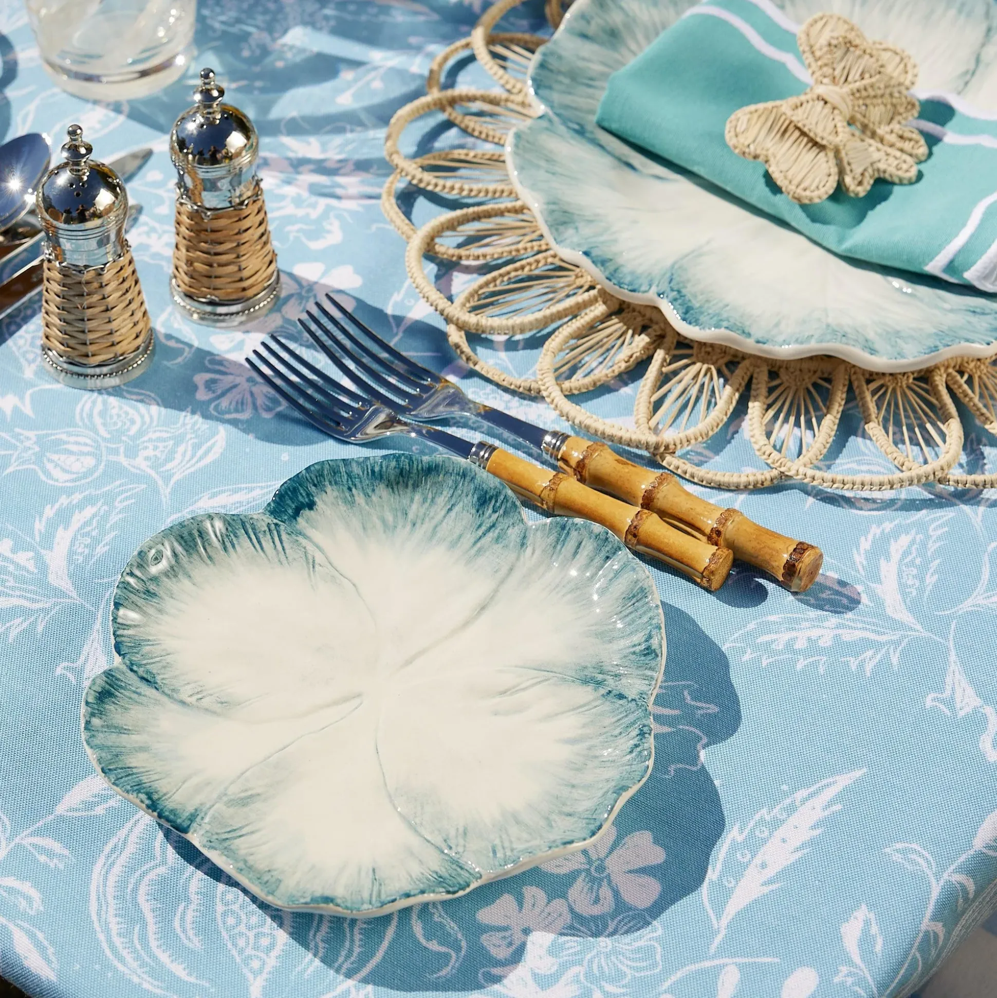 Blue Matilde Dinner & Starter Plates (Set Of 8)