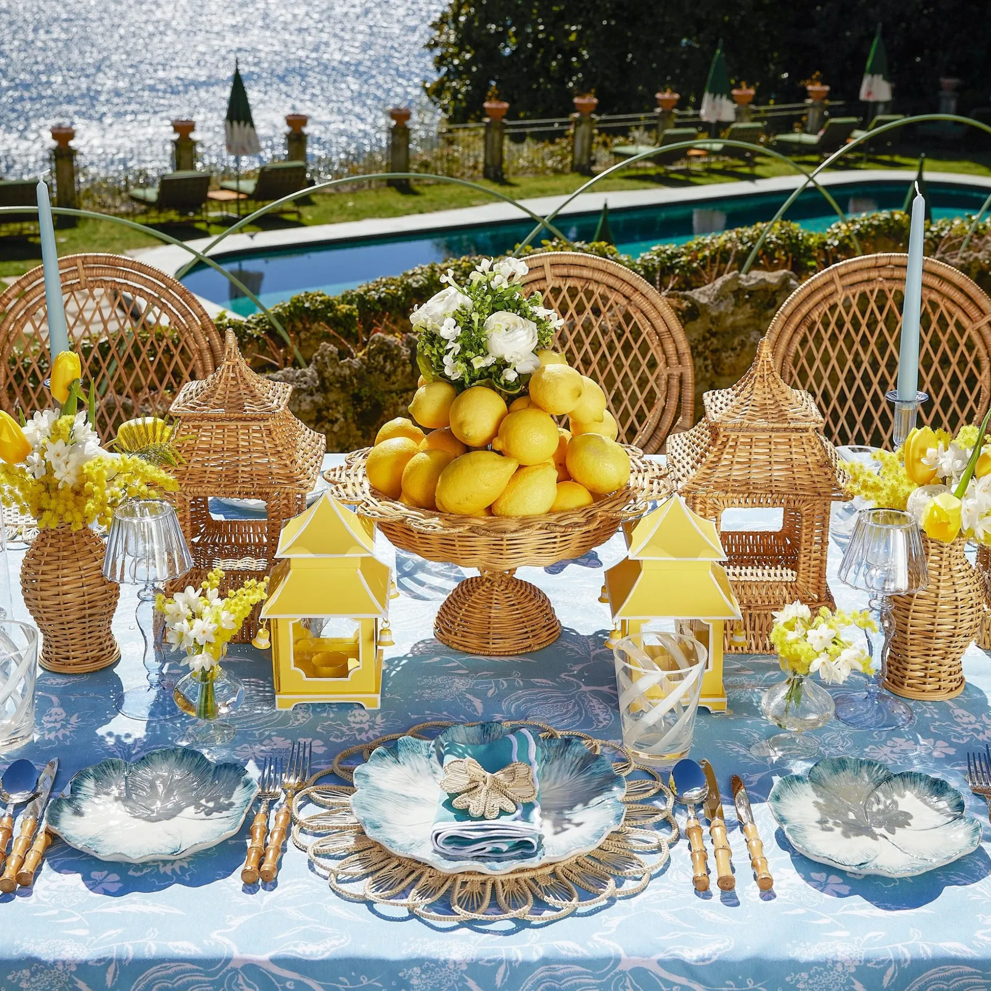 Blue Matilde Dinner & Starter Plates (Set Of 8)