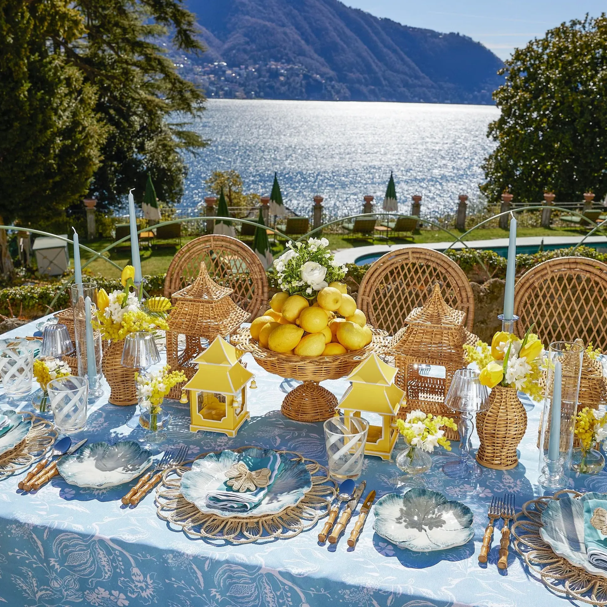 Blue Matilde Dinner & Starter Plates (Set Of 8)