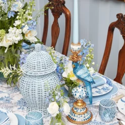 Blue Parrot Candle Holder (Pair)