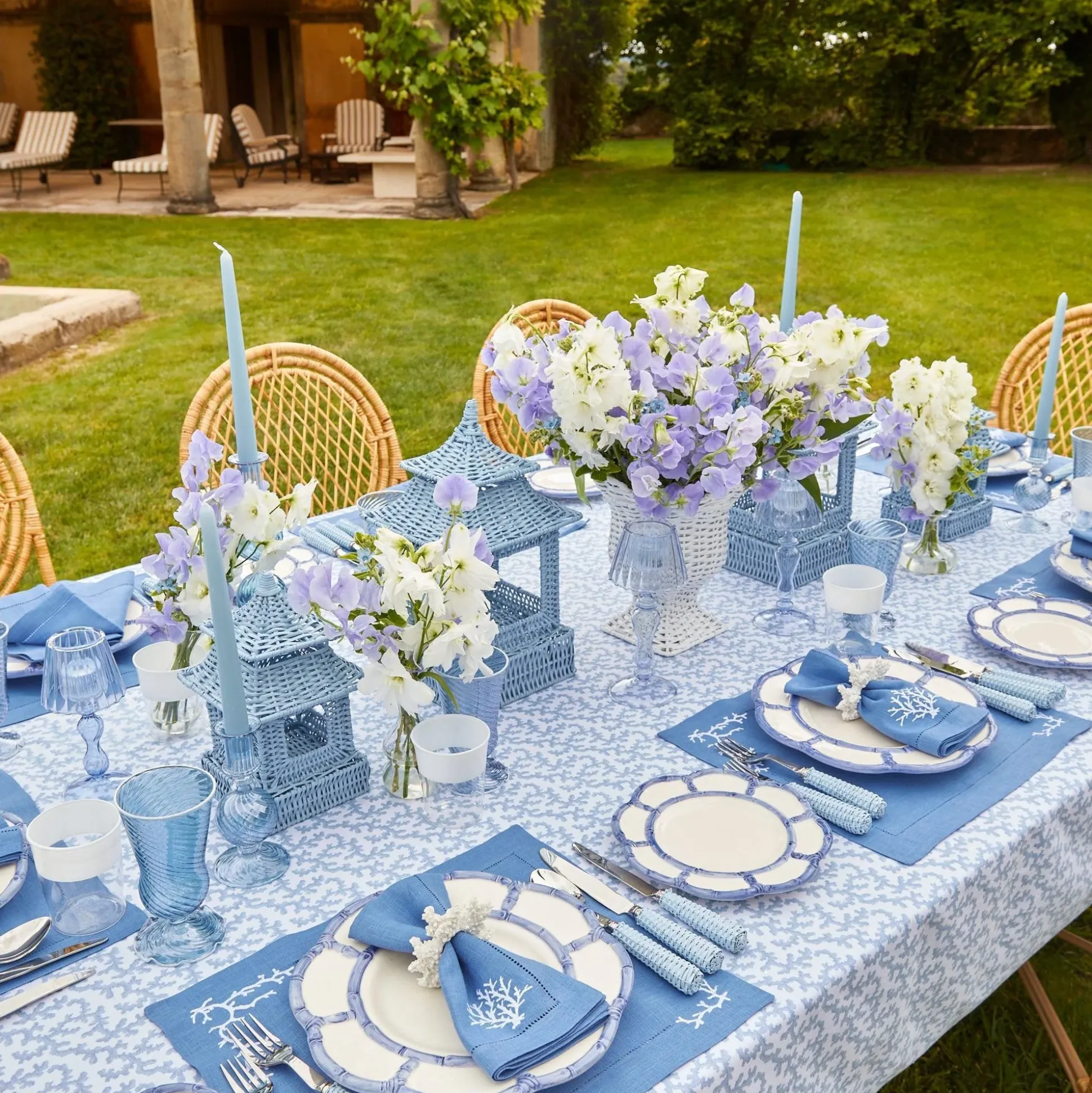 Blue Petal Bamboo Dinner Plate (Set Of 4)