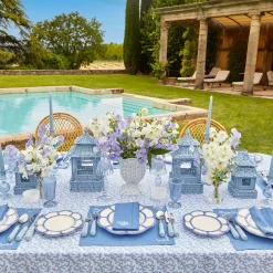 Blue Petal Bamboo Dinner Plate (Set Of 4)