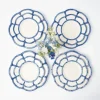 Blue Petal Bamboo Dinner & Starter Plates (Set Of 8)