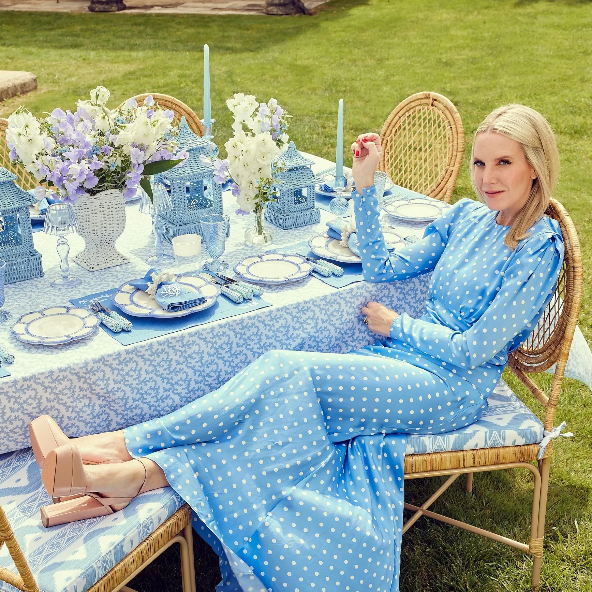 Blue Petal Bamboo Starter Plate