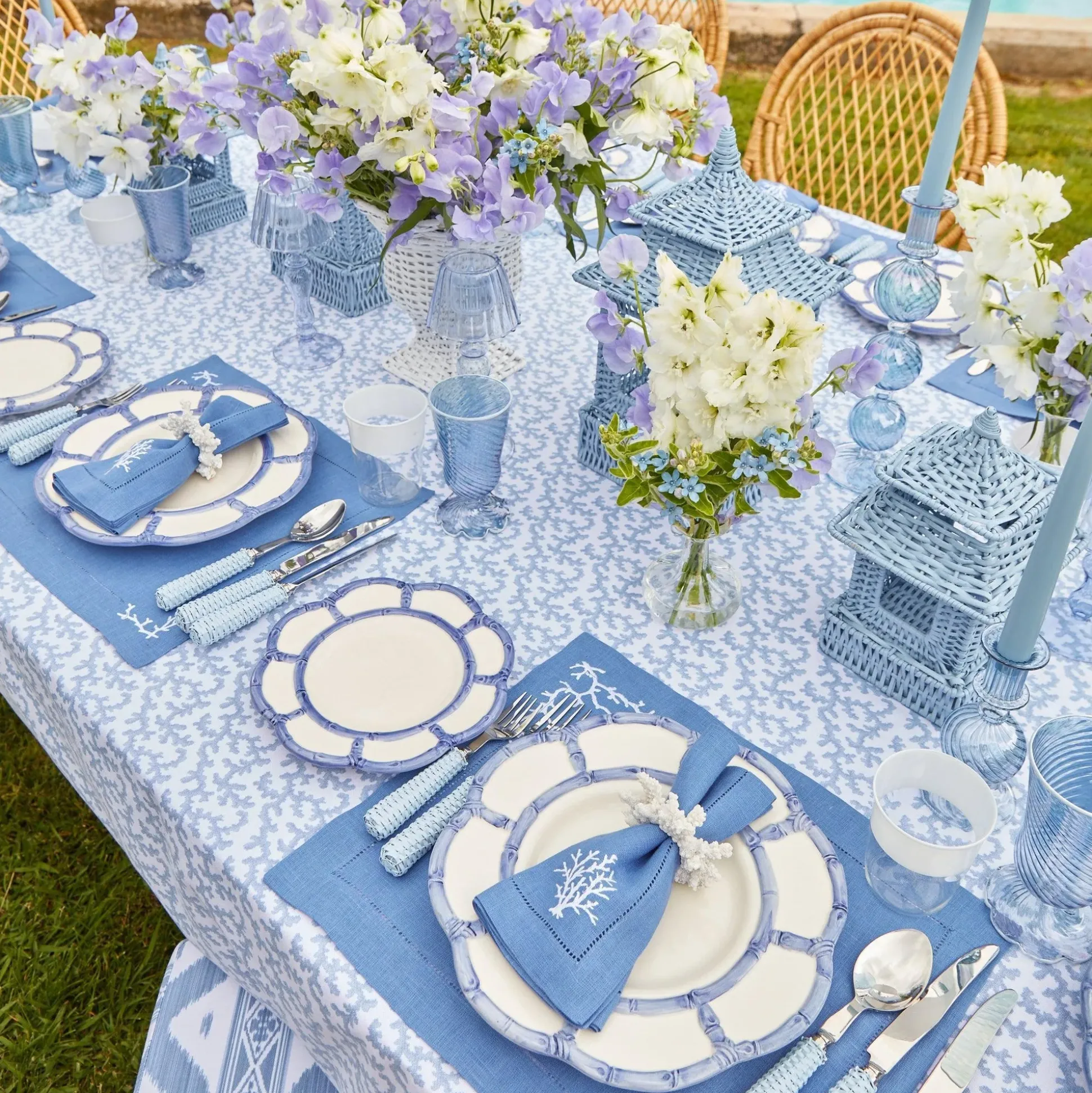 Blue Petal Bamboo Starter Plate