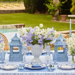 Blue Rattan Pagoda Lantern