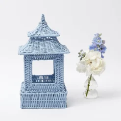 Blue Rattan Pagoda Lantern