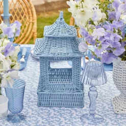 Blue Rattan Pagoda Lantern