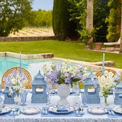 Blue Rattan Pagoda Lantern