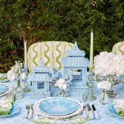 Blue Rattan Pagoda Lantern