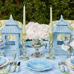 Blue Rattan Pagoda Lantern
