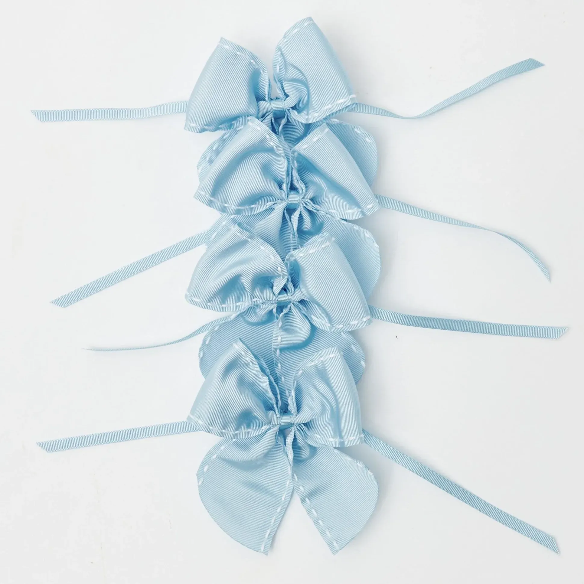 Blue Saddle Stitch Napkin Bows (Set Of 4)